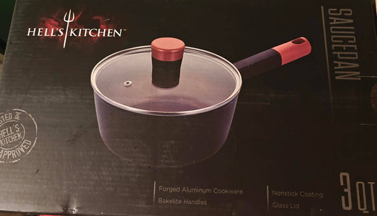 Hells Kitchen 3qt Nonstick SaucePan - RyoCardsAndMore